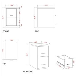 Scranton & Co 2 Drawer File Cabinet in Pink