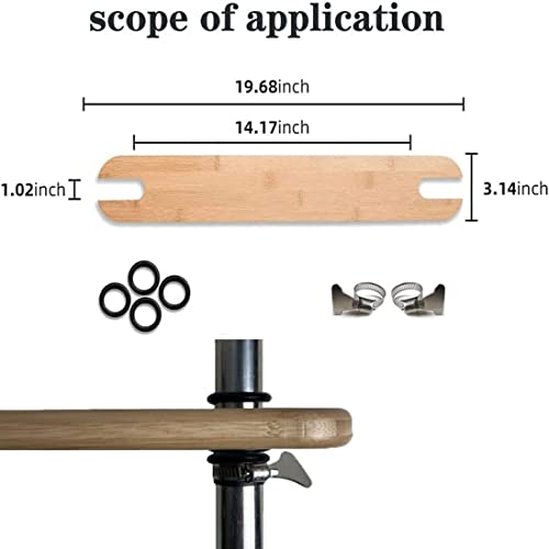 High Chair Footrest, Non-Slip Adjustable Natural Bamboo Wooden Foot Rest for Baby High Chair Footrest with 4 Rubber Rings, Compatible with Antilope IKEA Highchair Accessories