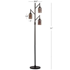 JONATHAN Y JYL8011A Clark Tiffany-Style 71" Multi-Light LED Floor Lamp, Tiffany, Traditional, Art Nouveau Style, Office, Living Room, Family Room, Dining Room, Bedroom, Foyer, Bronze