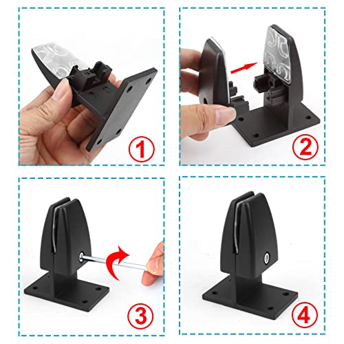 8 Pcs Black T Shaped Office Desk Partition Clips,Aluminum Alloy Sneeze Guard Clamp Bracket Support Desk Divider,Shelf Holder 4-10 mm Plexiglas or Acrylic Panel Partition for Safety & Privacy