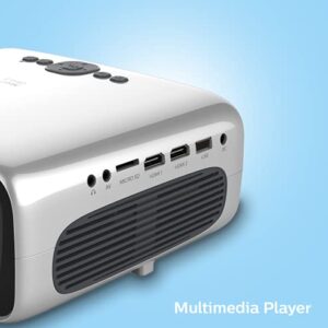 Philips NeoPix Prime One, True HD Projector with Wi-Fi Screen Mirroring, Multimedia Player, Bluetooth Speakers Connection, HDMI