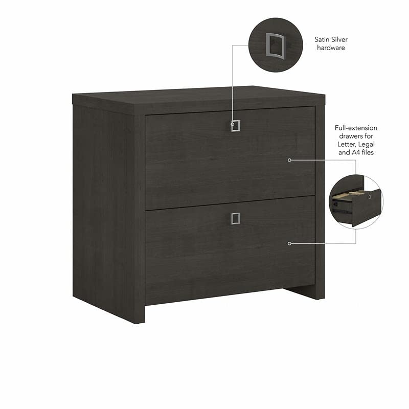 Bush Business Furniture Echo 2 Drawer Lateral File Cabinet, Charcoal Maple