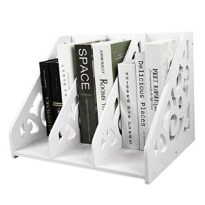 ygyqz desk file folder storage – binder organizers for desk cute desktop accessories file document holder bookcases for teacher classroom (white)