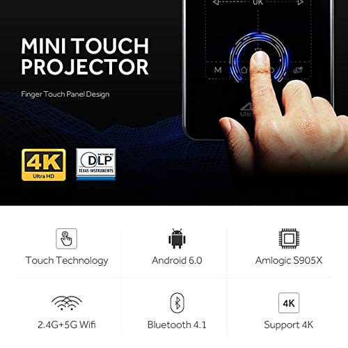 ROMIX Mini Portable Pocket Smart Projector with DLO,HD-in and HD 4K decoding,Compatible with Android,iPhone and Windows