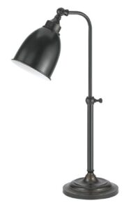 cal lighting bo-2032tb-db table lamp with metal shades, dark bronze finish