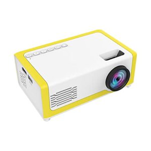 1080p hd projector, portable mini movie projector built-in speaker, home theater video projector compatible with hdmi, vga, usb, laptop computer small projectors (yellow/white)