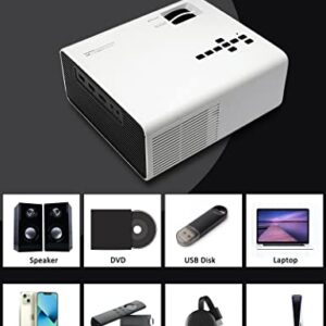 Projector,Native 1080P HD Projector,200" Display & 25% Zoom, Video Projector Compatible with TV Stick/PC/USB/Smartphone,Mini Portable Projector for Home Cinema& Outdoor Movie