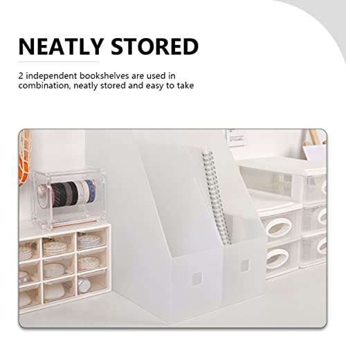 STOBOK File Folder Organizer Plastic Desk Organizer Magazine Rack Magazine File Holder File Holder 2pcs