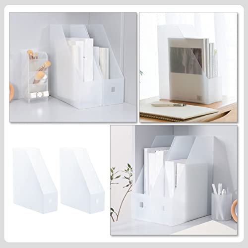 STOBOK File Folder Organizer Plastic Desk Organizer Magazine Rack Magazine File Holder File Holder 2pcs