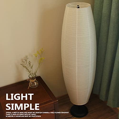 SALOCY Paper Floor Lamp Shade Replacement,Rice Paper Floor Lamp Cover Standing Lamps for Living Room Contemporary Floor Lamp Cover White (Only Lamp Shade,NO Structural Parts )