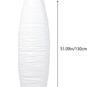 SALOCY Paper Floor Lamp Shade Replacement,Rice Paper Floor Lamp Cover Standing Lamps for Living Room Contemporary Floor Lamp Cover White (Only Lamp Shade,NO Structural Parts )