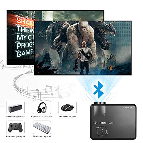 Native 1080p Projector Android OS for Netflix YouTube, Movie Projector with WiFi and Bluetooth, Wireless Display for Phone,Gaming Projector Home Theater Christmas, Compatible w/ TV Stick PC Xbox HDMI