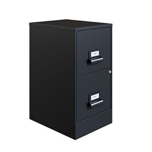 space solutions 18″ 2 drawer manager’s metal vertical file cabinet black
