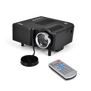 Full HD 1080p Mini Portable Pocket Video & Cinema Home Theater Projector - Built-in Stereo Speaker, LCD+LED Lamp, Digital Multimedia, HDMI, USB & VGA Inputs for TV PC Game Business Computer & Laptop