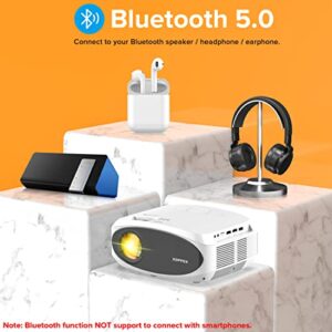 1080P Native WiFi Projector Bluetooth- XOPPOX HD Outdoor Movie Projector with 9000:1 Contrast for Home Cinema, Portable Video Projector Compatible PC/Laptop/Pad/ PS4/ Phones [Come with 100” Screen]