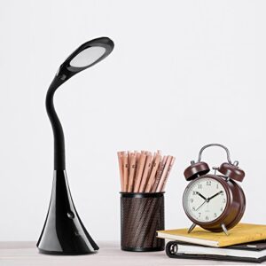 Lighting EVER 3100025-DW-US LELED Dimmable LED Desk Lamp, 3 Brightness Levels, Eye Protection Design Reading Lamp, Touch Sensitive Control, Table Lamp, Bedroom Lamp, 5.51" x 4.72" x 22.05", Black