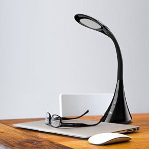 Lighting EVER 3100025-DW-US LELED Dimmable LED Desk Lamp, 3 Brightness Levels, Eye Protection Design Reading Lamp, Touch Sensitive Control, Table Lamp, Bedroom Lamp, 5.51" x 4.72" x 22.05", Black