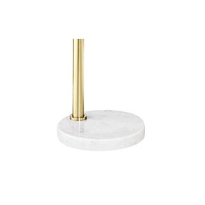 Pacific Coast Lighting Basque Gold Finish Modern Arc Floor Lamp with White Marble Base