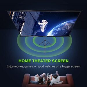 100 Inch Projector Screen with Stand for Movie Projection, Large White Movie Screen, Portable Video Projection Screen for Backyard Home Theater, Office Meeting Room, Outdoor Advertising Camping