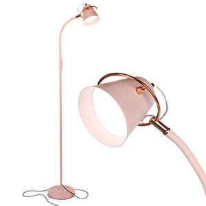 Brightech Zoey LED Floor Lamp - Flexible, Bright Standing Task Light for Puzzles, Crafting, Sewing and Reading - Perfect Dimmable Lighting for Kids Bedrooms, Desks, Nurseries, & Offices - Pastel Pink