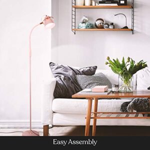 Brightech Zoey LED Floor Lamp - Flexible, Bright Standing Task Light for Puzzles, Crafting, Sewing and Reading - Perfect Dimmable Lighting for Kids Bedrooms, Desks, Nurseries, & Offices - Pastel Pink