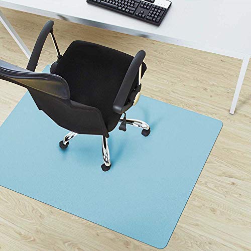 PVC Non-Slip Computer Chair Mat，Edging Office Chair Mat for Hardwood Tile Floor/Rolling Chair，Protective Carpet Mat,Anti-Scratch Floor Mat Home Office Desk Pad,Easy Clean(23.6x39inch, Light Blue)