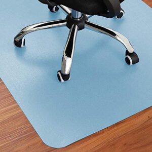 PVC Non-Slip Computer Chair Mat，Edging Office Chair Mat for Hardwood Tile Floor/Rolling Chair，Protective Carpet Mat,Anti-Scratch Floor Mat Home Office Desk Pad,Easy Clean(23.6x39inch, Light Blue)