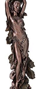Design Toscano The Peacock Goddess Sculptural Floor Torchière Lamp, 74 Inch, Bronze Verdigris Finish