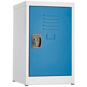 AdirOffice Kids Steel Metal Storage Locker - for Home & School - with Key & Hanging Rods (24 in 1 Door, Blue)