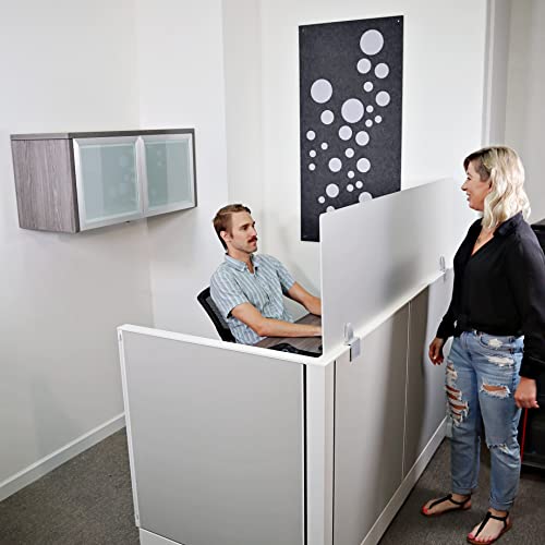Obex 18" Frosted Acrylic Cubicle Mounted Privacy Panel with Large Brackets, Aluminum Frame, 18" x 60"