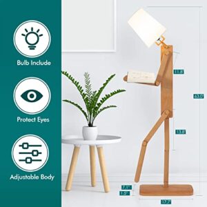 lamfurart Floor Lamp,Art Style Wood Floor Lamp , Creative Humanoid Large Floor Lamp as a Gift, Changeable Shape Floor Lamps for Living Room, Kids Room, Bedroom, Study & Office Room