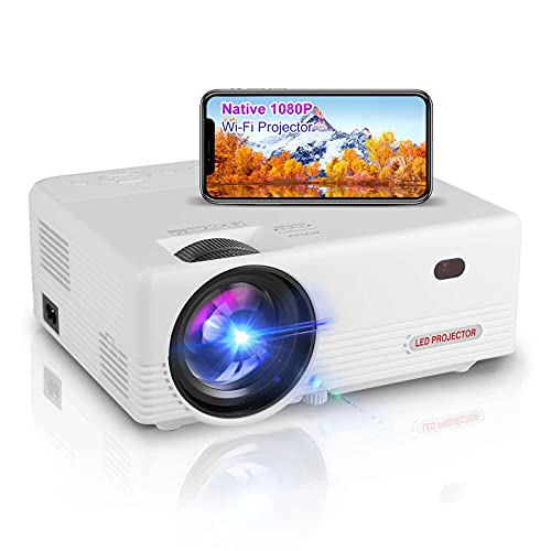 Native 1080P Projector, WiFi Projector, OSEVEN Portable Movie Projector Supported 4K, Compatible with Smartphone, TV Stick, HDMI, VGA, USB, Laptop, Tablet，iOS & Android