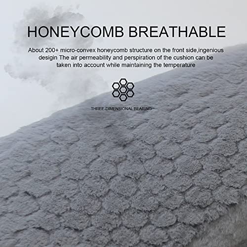 CNAMOY Gel Seat Cushion Warm Office Chair Cushion for Long Sitting Orthopedic Cushion for Butt, Tailbone, Sciatica, Coccyx & Back Pain Relief Chair Pads for Car, Wheelchair, Home, Long Trips - Grey