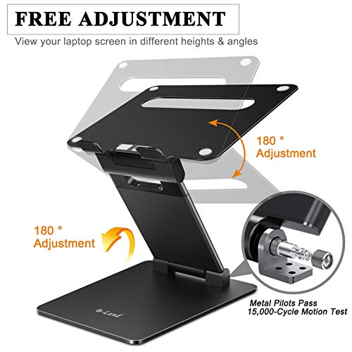 B-Land Laptop Stand, Adjustable Laptop Stand Holder Ergonomic Laptop Riser Aluminum Computer Stand Compatible with MacBook, Air, Pro, Dell XPS, Samsung, Lenovo, Alienware All Laptops 10-17" (Black)