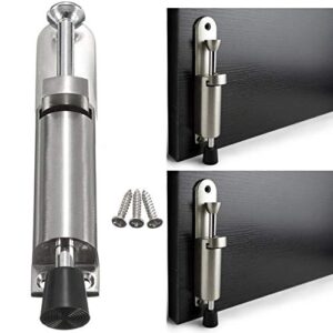 Spring Loaded Telescopic Door Stopper,Easy Step Door Stop,Adjustable Height Heavy Duty Kick Down Door Stop, Silver