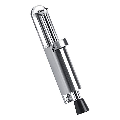 Spring Loaded Telescopic Door Stopper,Easy Step Door Stop,Adjustable Height Heavy Duty Kick Down Door Stop, Silver