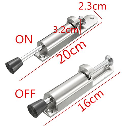 Spring Loaded Telescopic Door Stopper,Easy Step Door Stop,Adjustable Height Heavy Duty Kick Down Door Stop, Silver