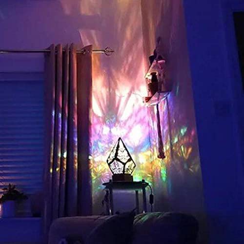 Colorful 3D Projection Hollow Lamp, Large Floor Lamp Led Colorful Diamond Lights, Bohemian Floor Decorative Lamp, Night Decorative LED Light for Living Room Home Decor Modern Floor Lamp