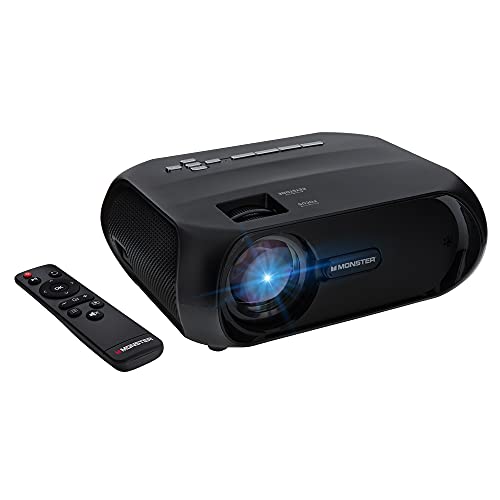 Monster Image Pro Extra-Bright LCD Projector, 2000 Lumens, Projects Up to 16ft, Max Resolution: 1080 HD, Universal Image/Audio/Video Support, AV/USB/HDMI/SD Input