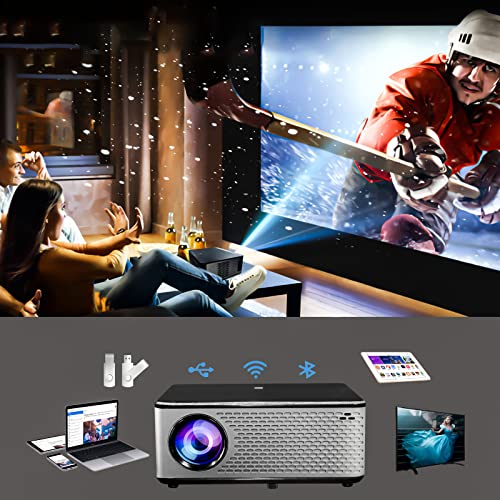 WTONISY Android Home Projector with WiFi and Bluetooth,1080p Native Projector Full HD,50-240 Inch Big Screen Smart Projector 4k with APPs and Bluetooth Built in