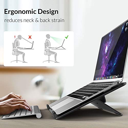 Avankin YS104 Adjustable Aluminum Laptop Cooling Stand for Desk, Portable Holder for iPad Book, Foldable Computer Riser with Ergonomic Height for MacBook Pro/Air, Dell, HP and More 9.7-16” Notebook
