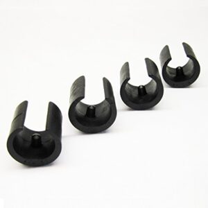 Breuer Chair Glides - Replacement Single Prong U-Shape Plastic Caps in Black (Set of 20) - Made in Italy