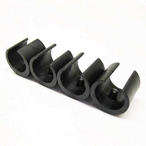 Breuer Chair Glides - Replacement Single Prong U-Shape Plastic Caps in Black (Set of 20) - Made in Italy