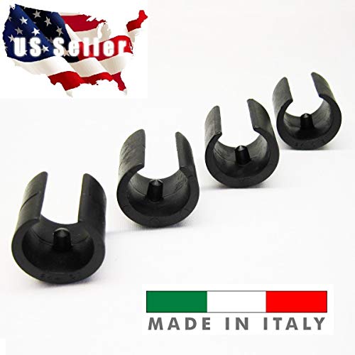 Breuer Chair Glides - Replacement Single Prong U-Shape Plastic Caps in Black (Set of 20) - Made in Italy