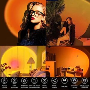 Sunset Lamp, 16 Changing Colors Sunset Lamp Projection with Remote Control,180 Degree Rotation Floor Lamps for Indoor Parties, Bedroom Decoration, Photo Background, Vlog Atmosphere