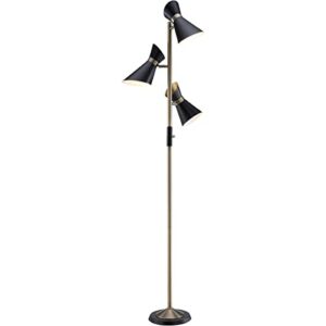 lite source jared antique brass three-light floor lamp (ls-83138)