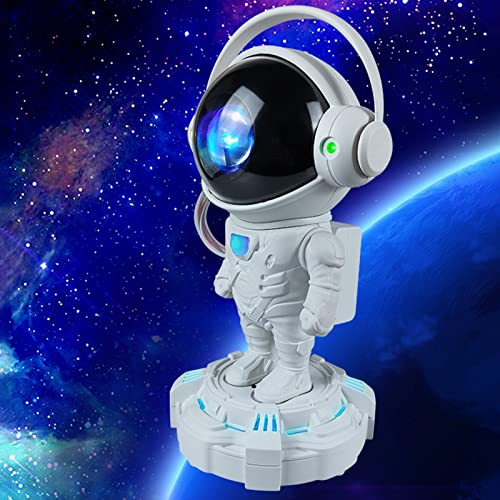 Lopeceal Space Astronaut Projection Moon Nebula Galaxy Projector Night Light Remote Control Timing Rotation Magnetic Head Brightness Adjustable for Bedroom Home Decor White