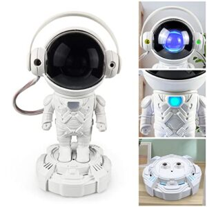 Lopeceal Space Astronaut Projection Moon Nebula Galaxy Projector Night Light Remote Control Timing Rotation Magnetic Head Brightness Adjustable for Bedroom Home Decor White