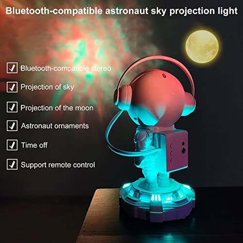 Lopeceal Space Astronaut Projection Moon Nebula Galaxy Projector Night Light Remote Control Timing Rotation Magnetic Head Brightness Adjustable for Bedroom Home Decor White