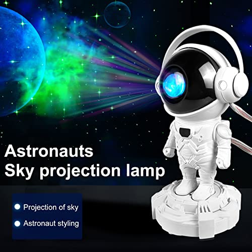 Lopeceal Space Astronaut Projection Moon Nebula Galaxy Projector Night Light Remote Control Timing Rotation Magnetic Head Brightness Adjustable for Bedroom Home Decor White